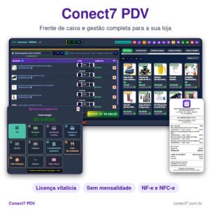 Conect7 PDV – frente de caixa, pagamento e cupom
