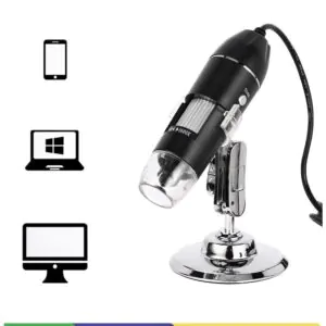 Microscópio digital 3 em 1 Tipo-C USB 1600X em 8 LEDs de luz