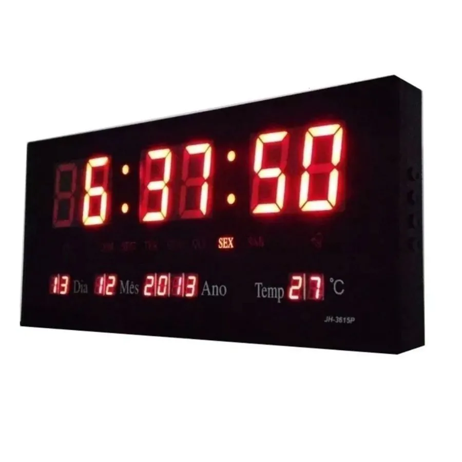 Relogio de parede Led digital data calendário Relogio de parede Led digital data calendário