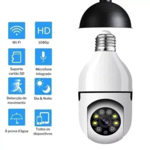 Câmera e lâmpada Wifi Full Hd Visão Noturna Yoosee IP - Imagem 7